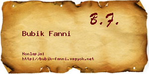 Bubik Fanni névjegykártya